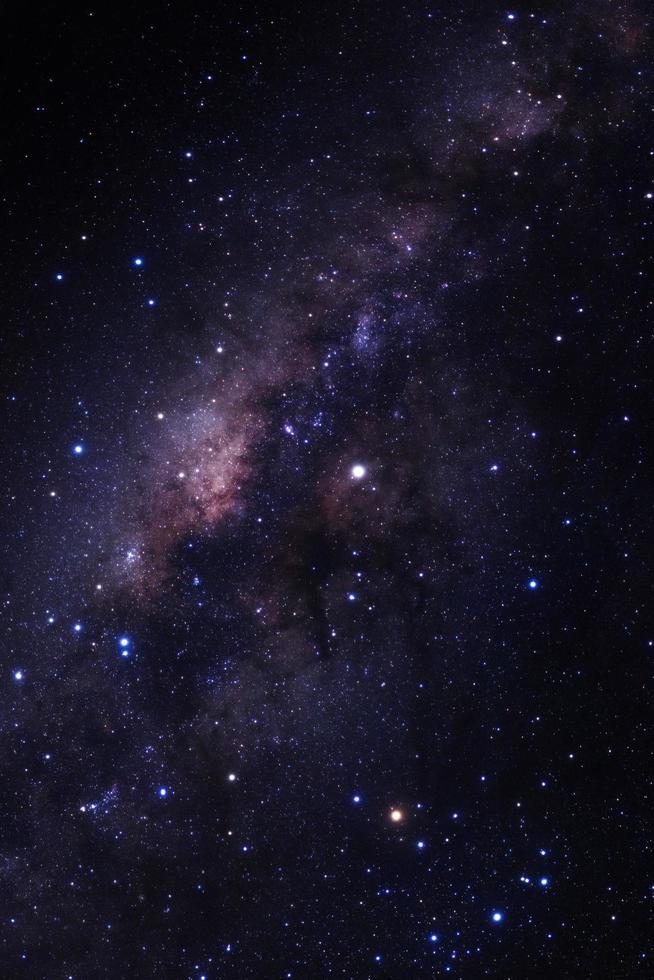 Milky way galaxy with stars and space dust in the universe, Long exposure photograph, with grain. photo