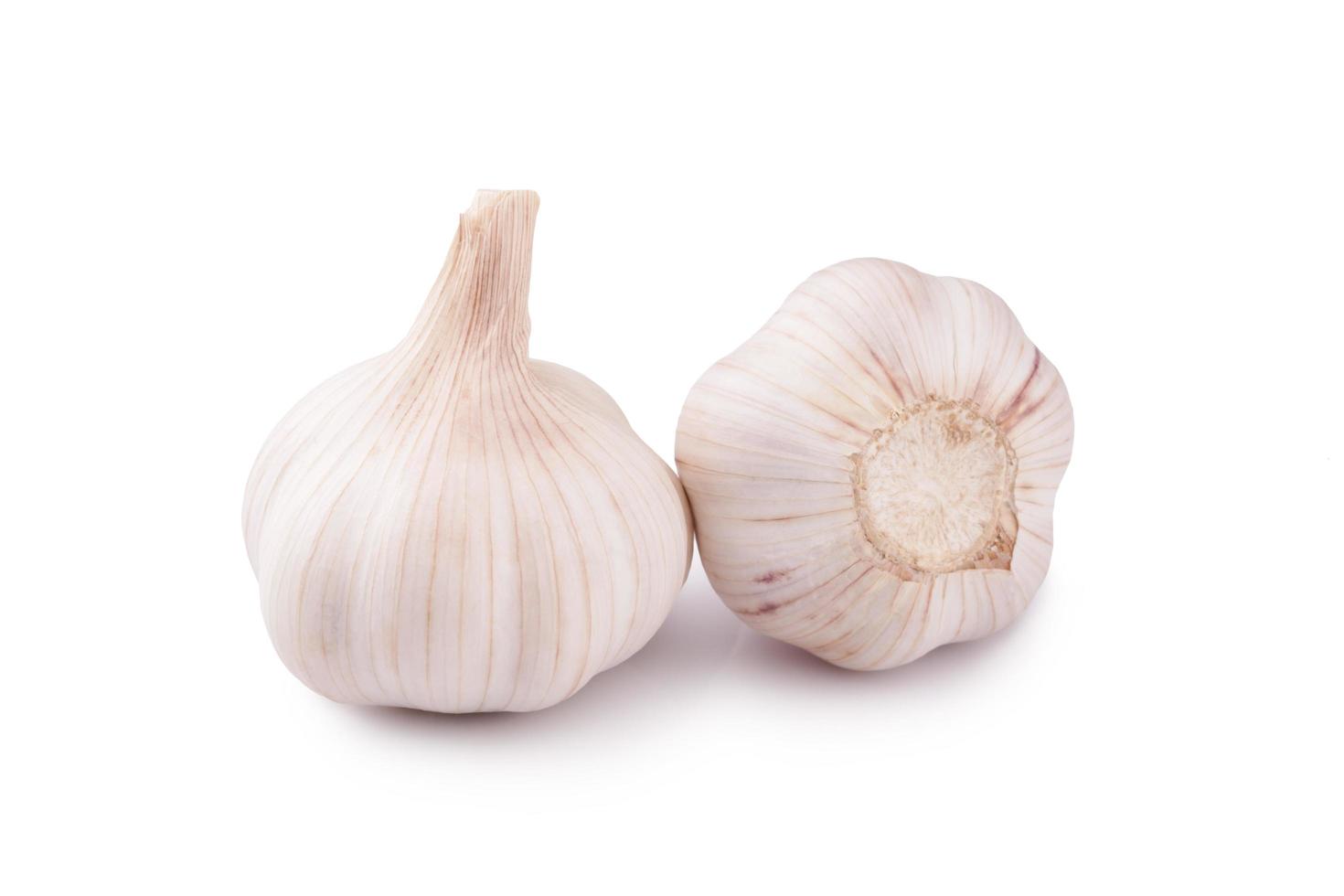 Fresh garlic isolated on white background photo