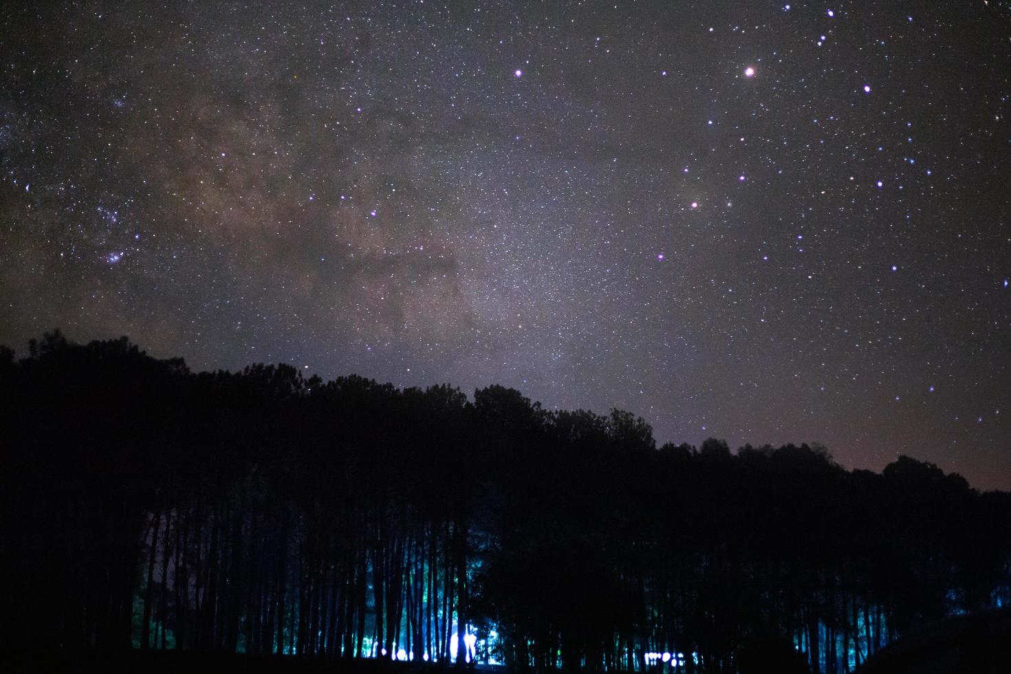 milky way galaxy and space dust in the universe, Long exposure photograph, with grain. photo