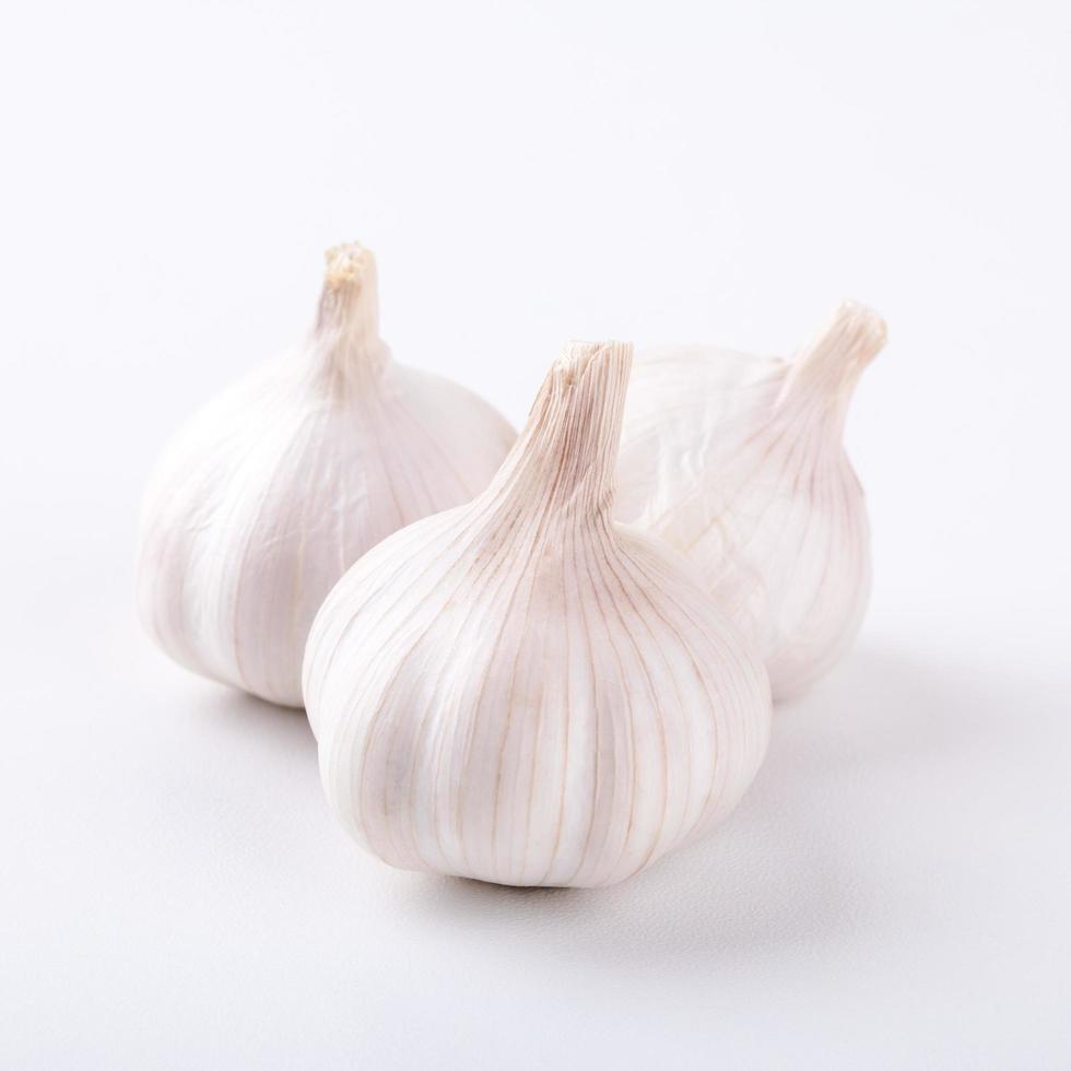 garlic on white background photo