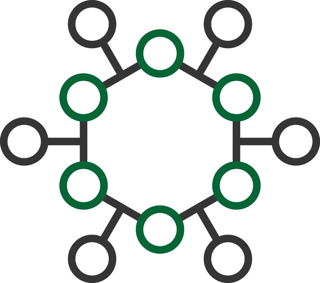Atom Structure Line Two Color vector