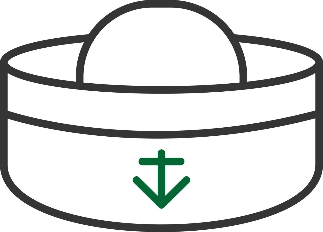 Sailor Hat Line Two Color vector