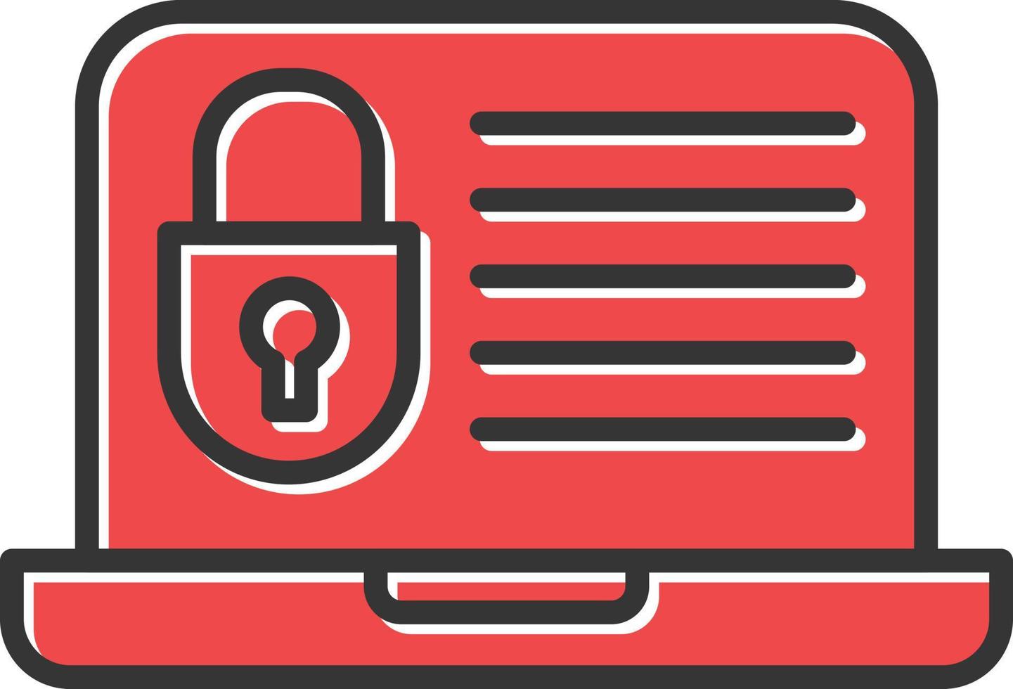 Laptop Security Filled Icon vector