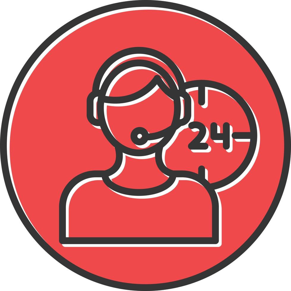 24 Hour Service Filled Icon vector