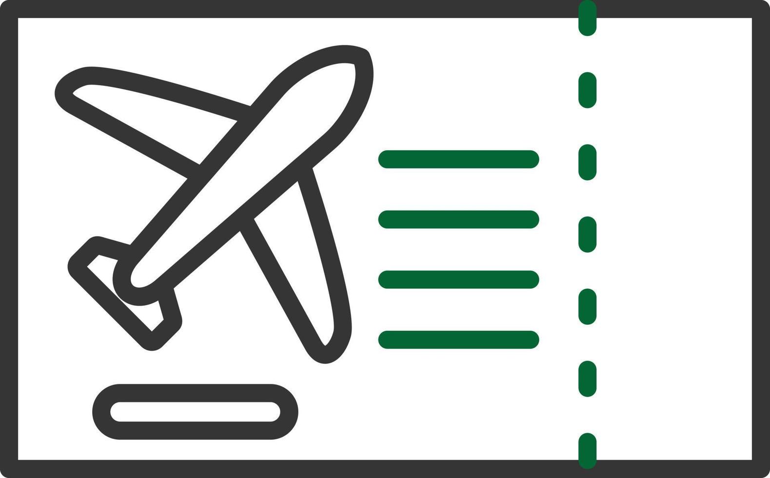 Plane Ticket Line Two Color vector