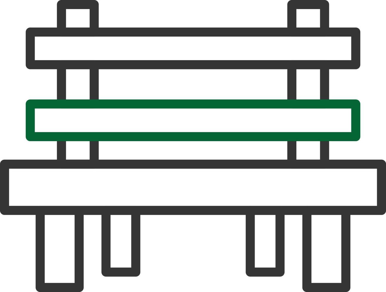 Bench Line Two Color vector