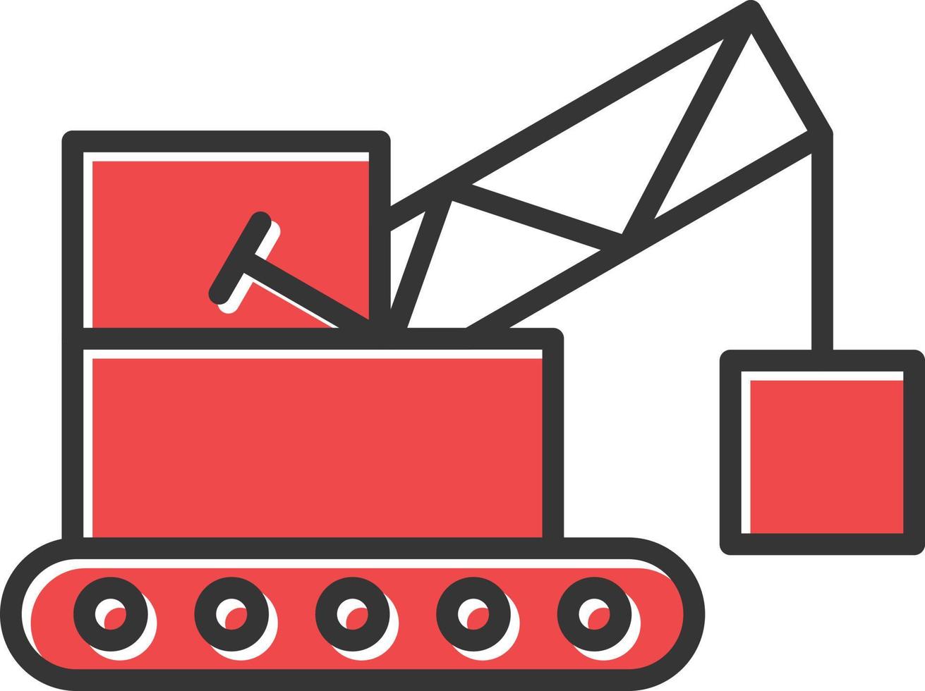 Crane Lifting Filled Icon vector