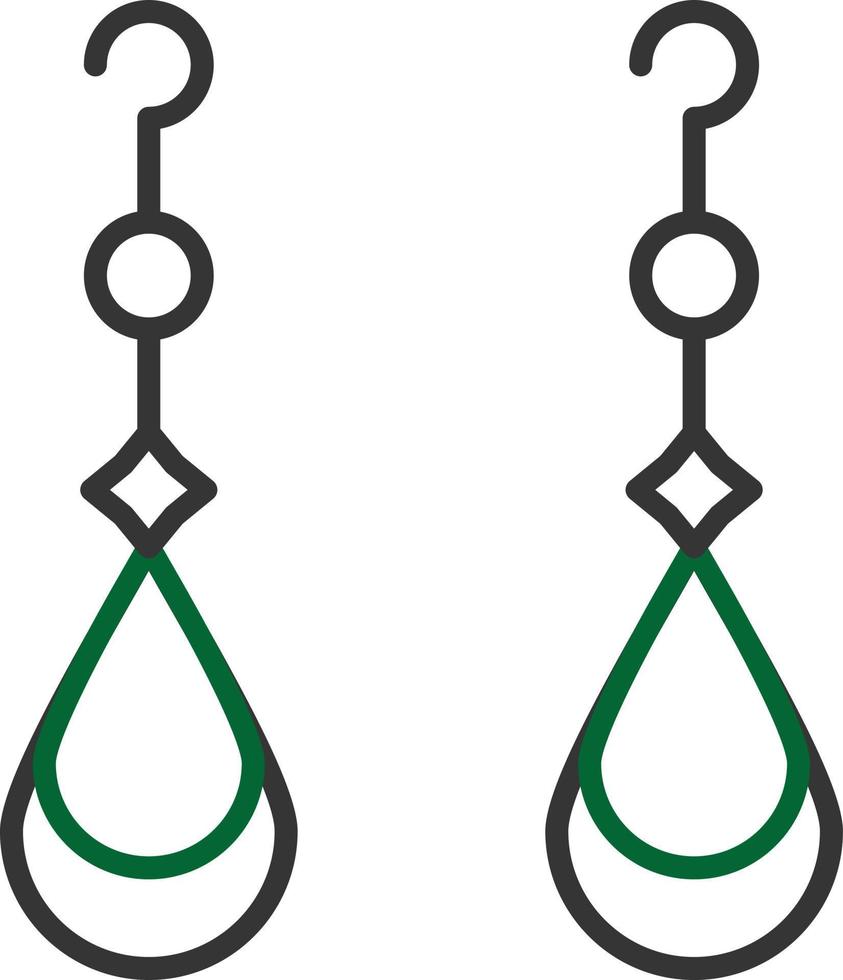Earrings Line Two Color vector