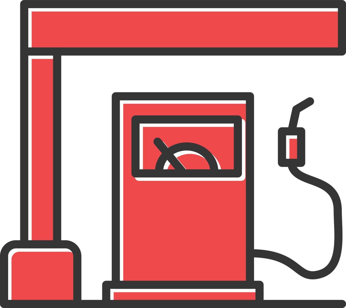 15 - Gas Station Filled Retro vector