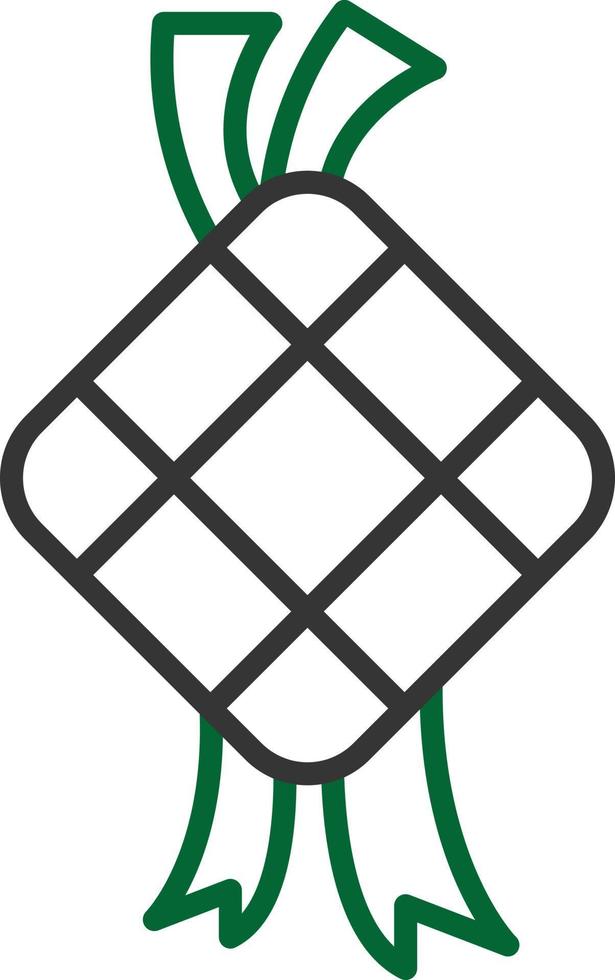 Ketupat Line Two Color vector