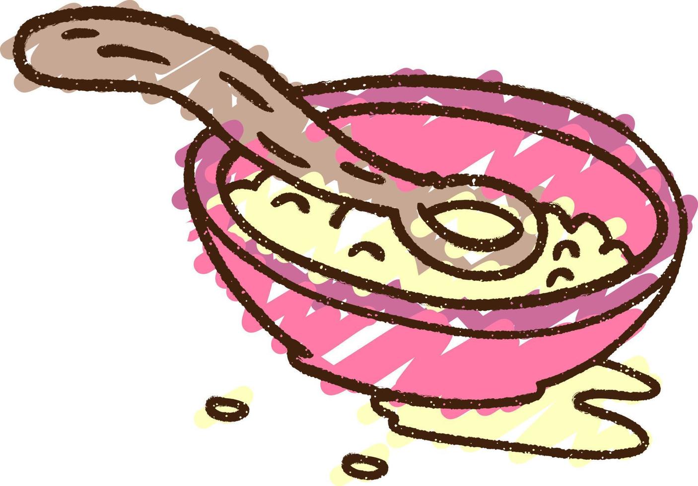Soup Bowl Chalk Drawing vector
