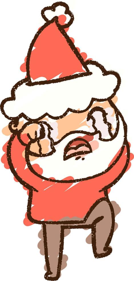 Crying Santa Chalk Drawing vector