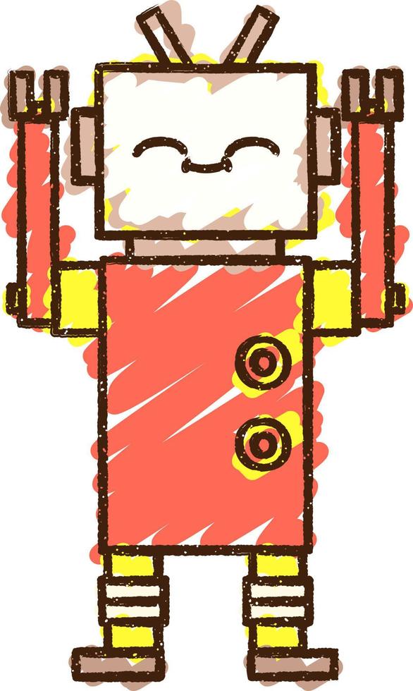 Robot Chalk Drawing vector