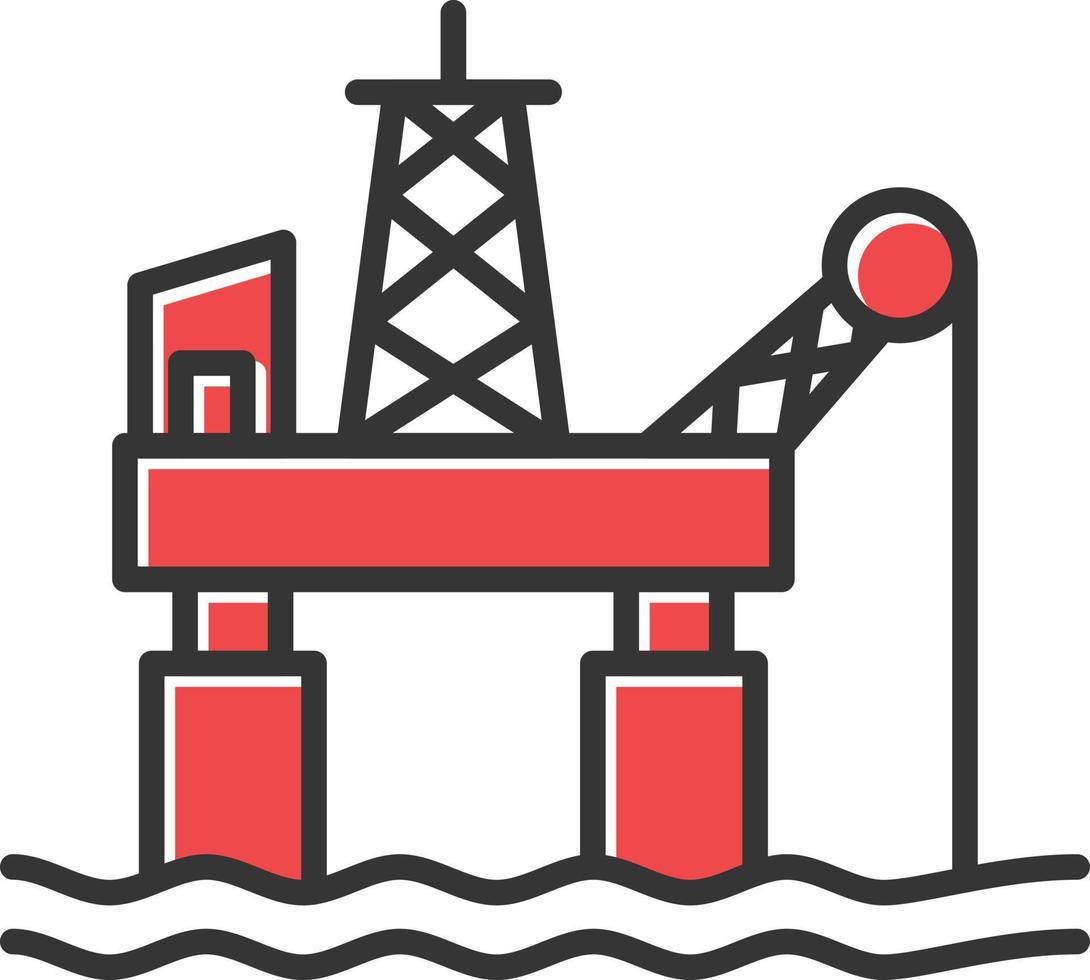 Oil Platform Filled Icon vector