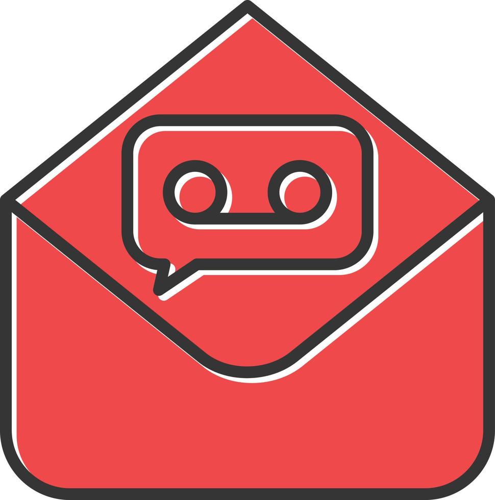 Voice Mail Filled Icon vector