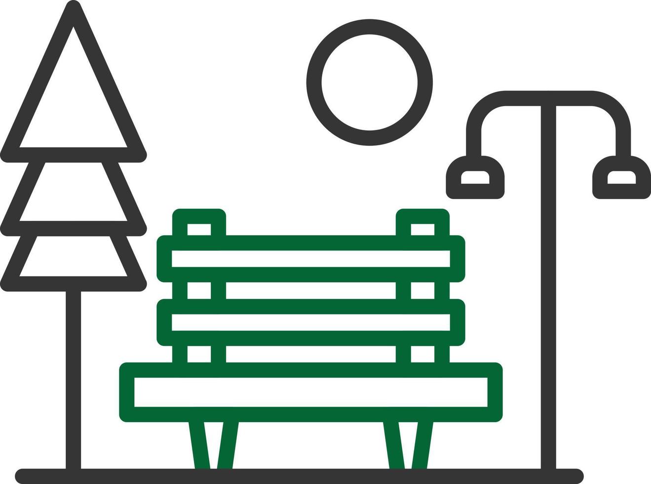Bench Line Two Color vector