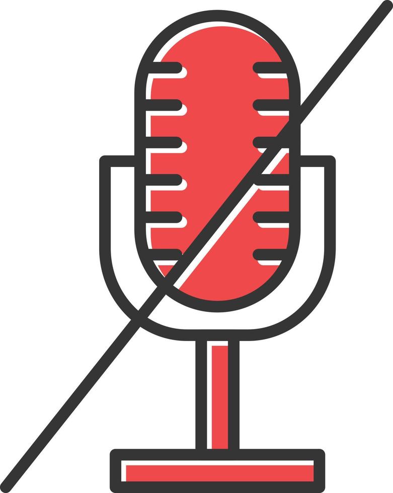 Microphone Mute Filled Icon vector