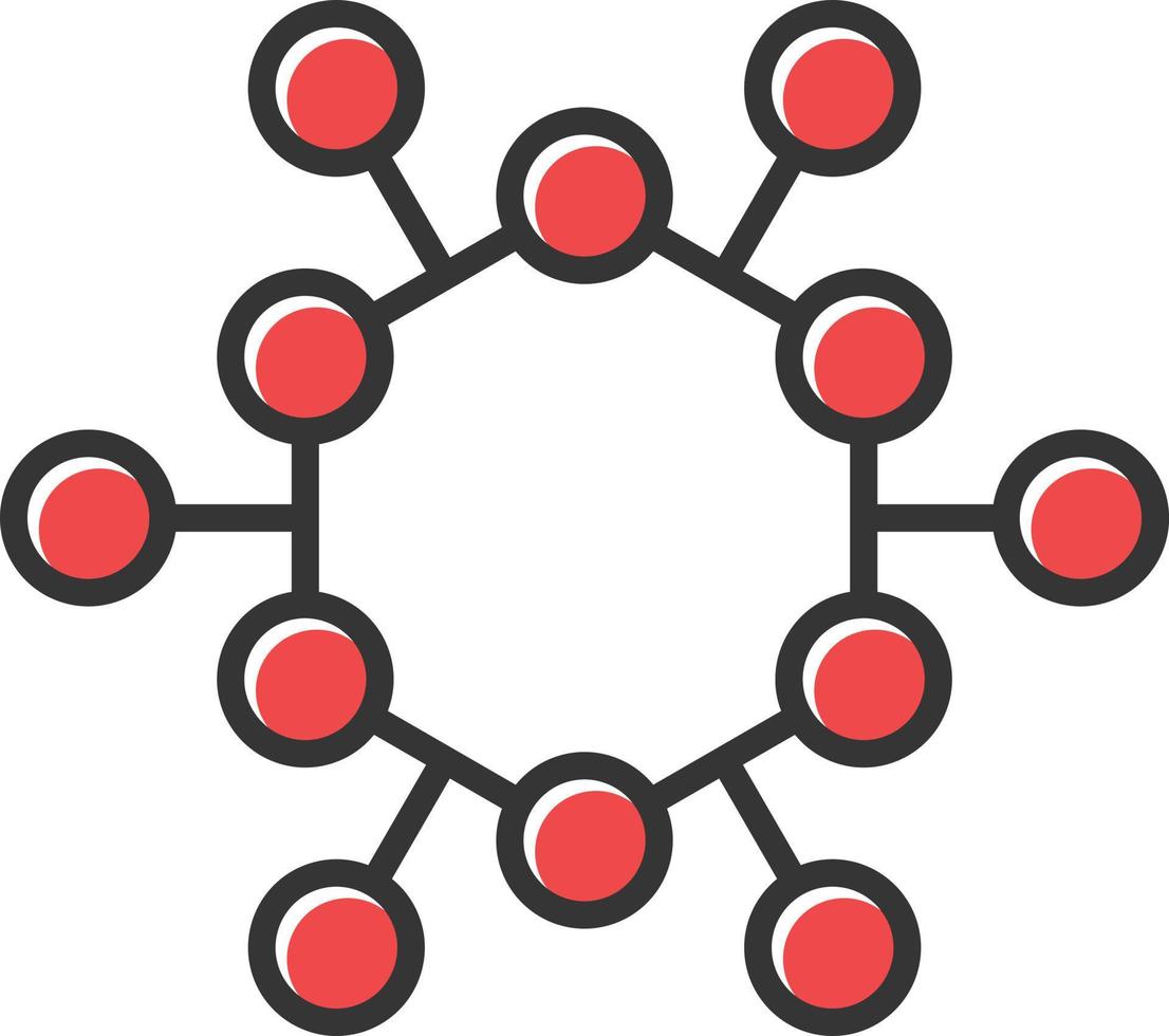 Atom Structure Filled Icon vector