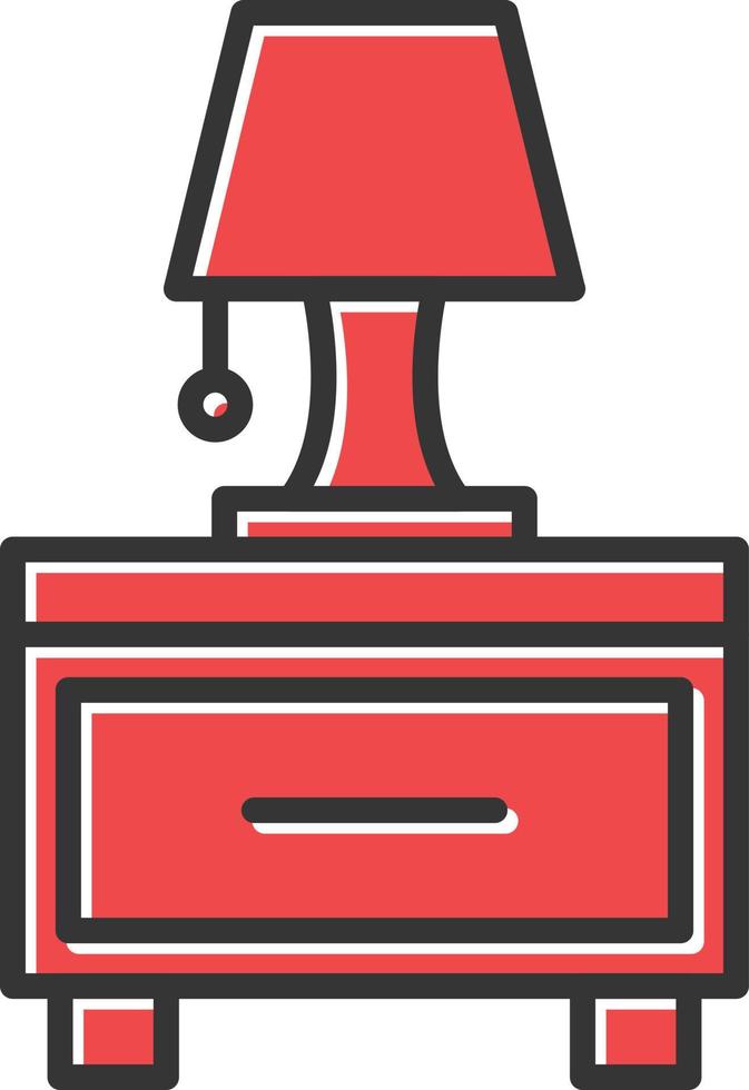 Nightstand Filled Retro vector