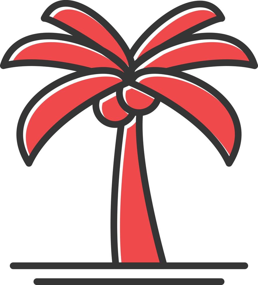 Palm Tree Filled Retro vector
