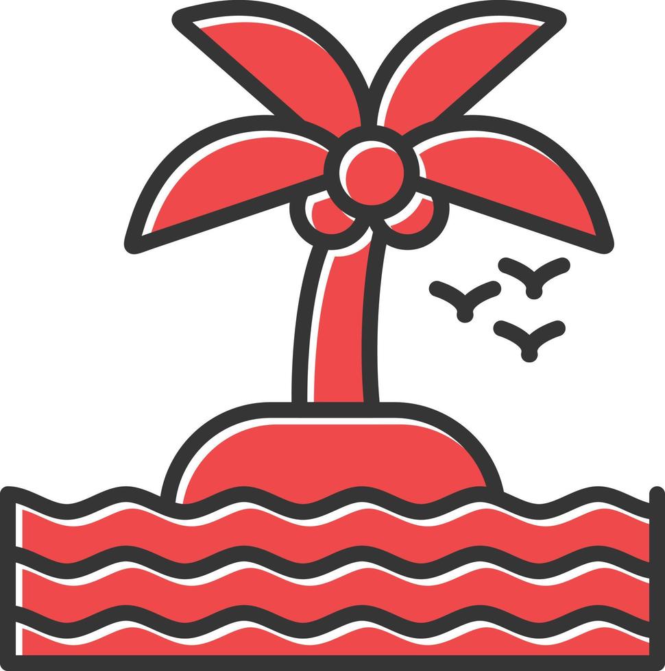 Island Filled Retro vector