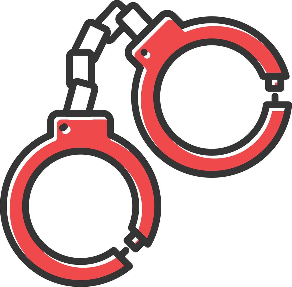 Police Handcuffs Filled Retro vector