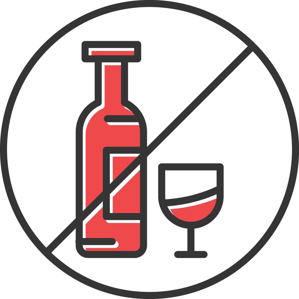 No Alcohol Filled Retro vector