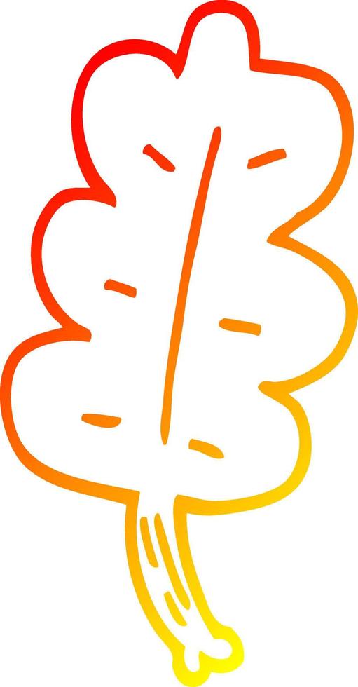 warm gradient line drawing cartoon leaf vector