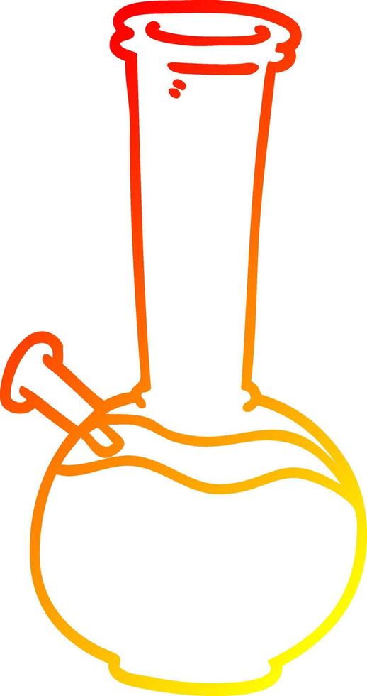 warm gradient line drawing cartoon bong vector