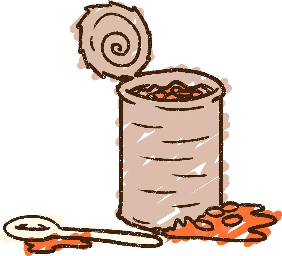 Canned Food Chalk Drawing vector