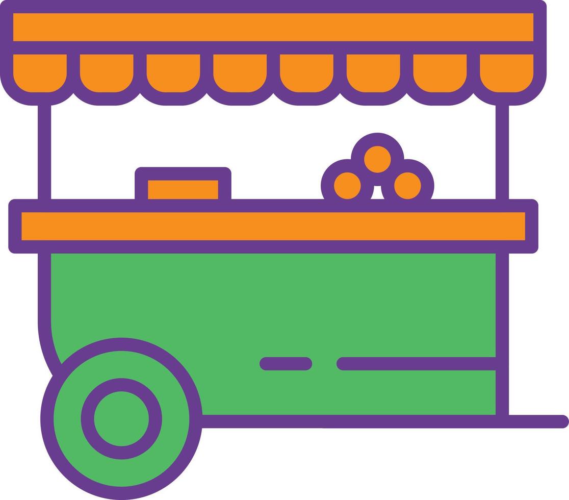 Food Stand Line Filled Two Color vector