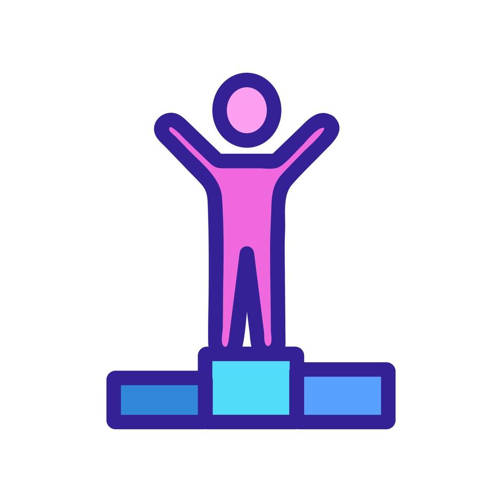 The winner on the pedestal is an icon vector. Isolated contour symbol illustration vector