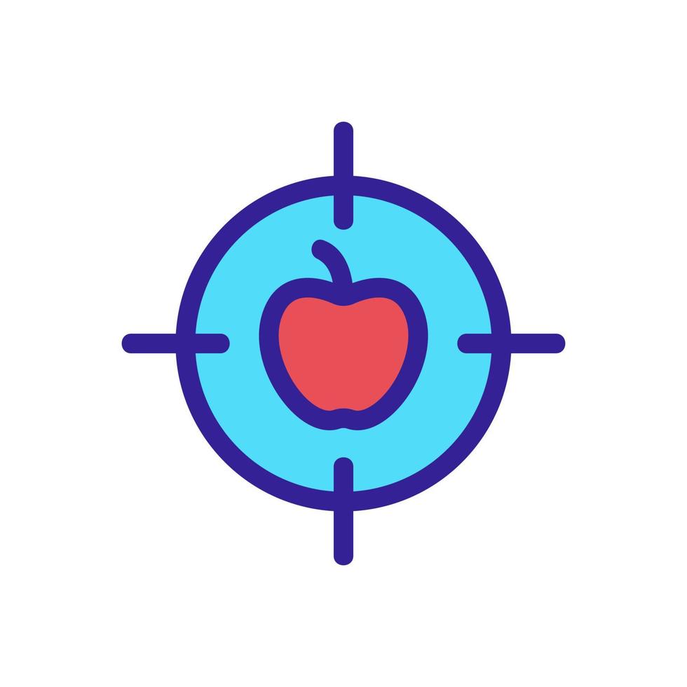 apple under the target icon vector. Isolated contour symbol illustration vector