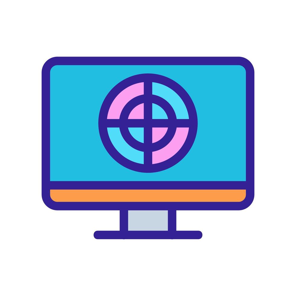 the target in the TV icon is the vector. Isolated contour symbol illustration vector