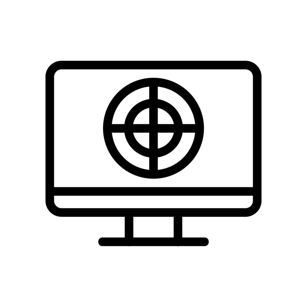 the target in the TV icon is the vector. Isolated contour symbol illustration vector