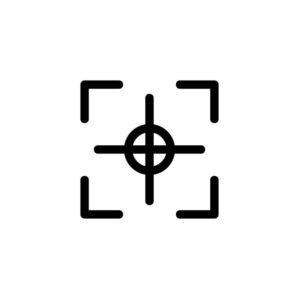 Under the sight of the vector icon. Isolated contour symbol illustration