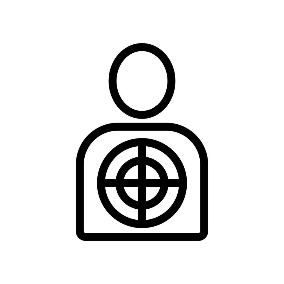 Target for shooting the vector icon. Isolated contour symbol illustration