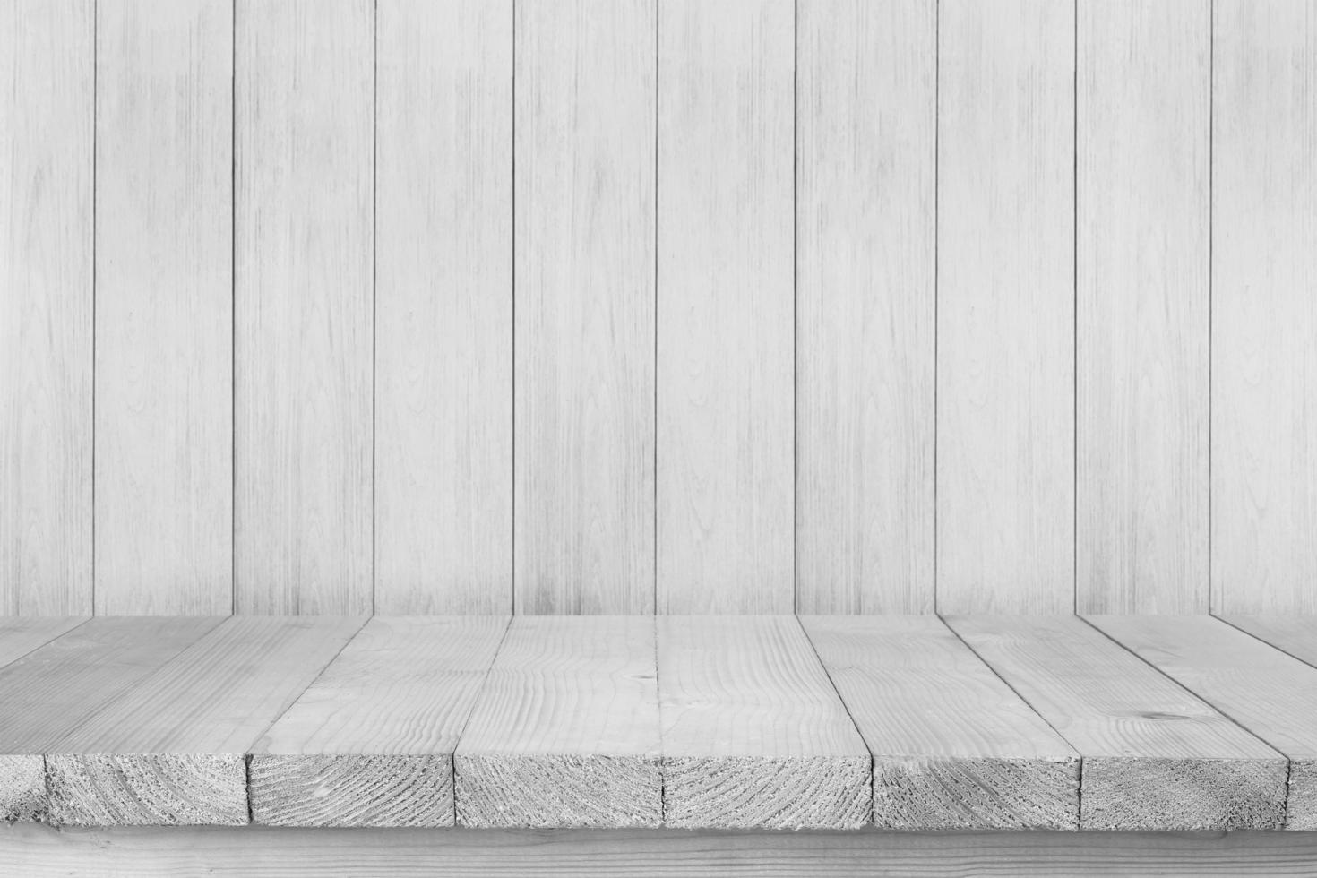 Wood table top on white wood background photo