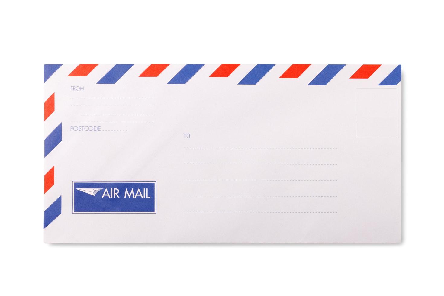 correo aéreo en blanco foto