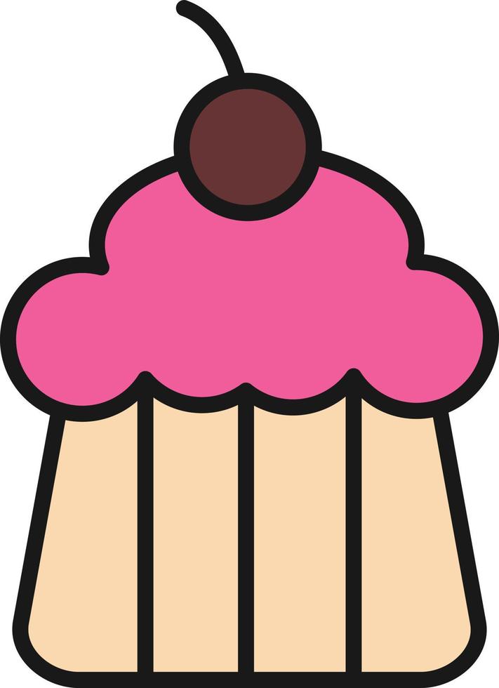 Cupcake Line Filled vector