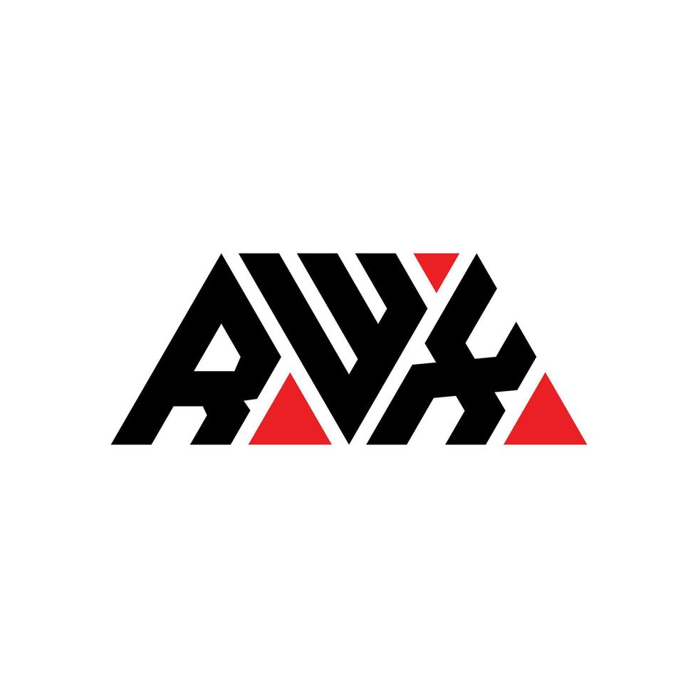 Diseño de logotipo de letra triangular rwx con forma de triángulo. monograma de diseño de logotipo de triángulo rwx. plantilla de logotipo de vector de triángulo rwx con color rojo. logotipo triangular rwx logotipo simple, elegante y lujoso. rwx