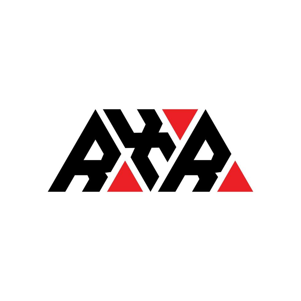 RXR triangle letter logo design with triangle shape. RXR triangle logo design monogram. RXR triangle vector logo template with red color. RXR triangular logo Simple, Elegant, and Luxurious Logo. RXR