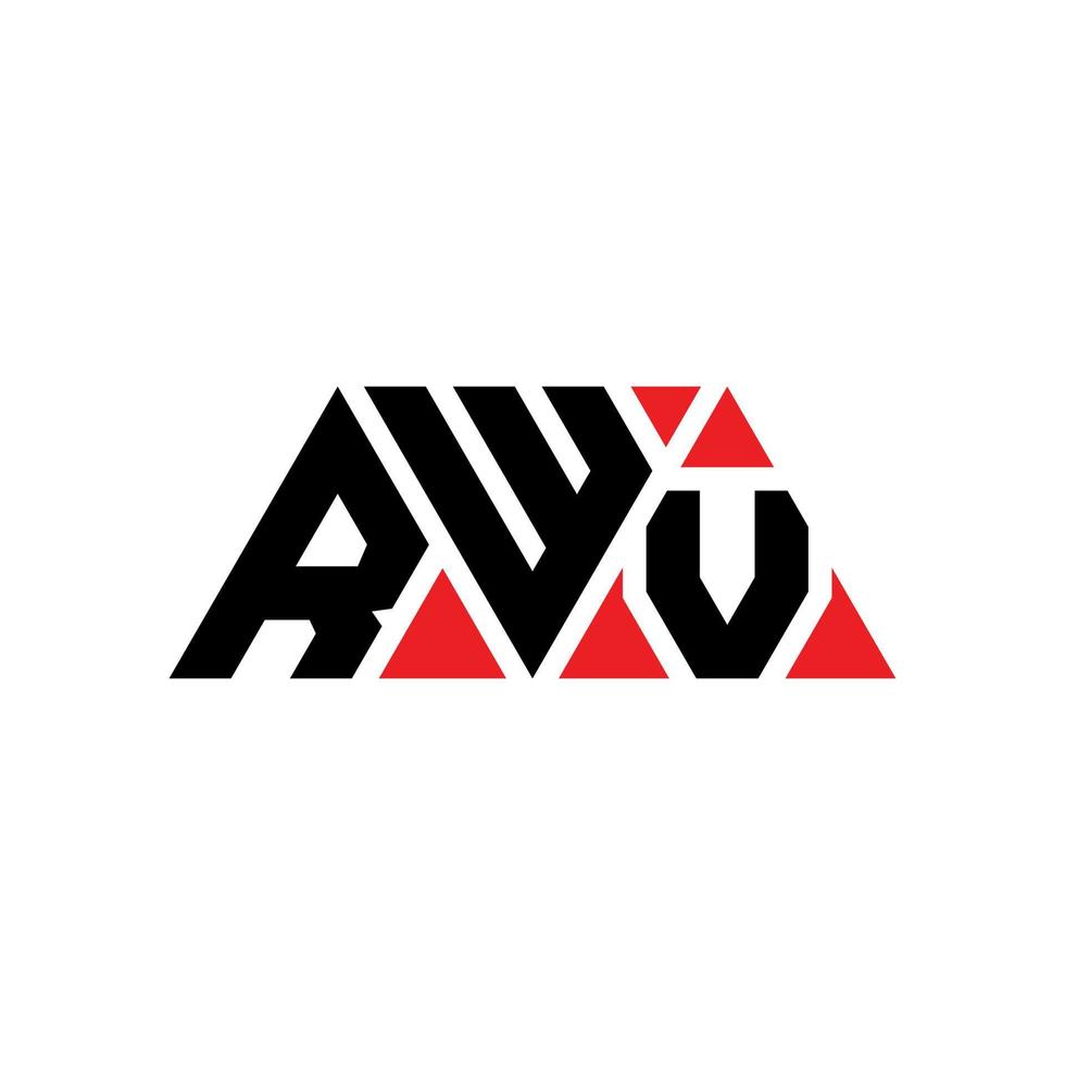 diseño de logotipo de letra triangular rwv con forma de triángulo. monograma de diseño de logotipo de triángulo rwv. plantilla de logotipo de vector de triángulo rwv con color rojo. logotipo triangular rwv logotipo simple, elegante y lujoso. rwv