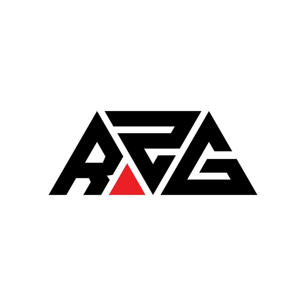 RZG triangle letter logo design with triangle shape. RZG triangle logo design monogram. RZG triangle vector logo template with red color. RZG triangular logo Simple, Elegant, and Luxurious Logo. RZG