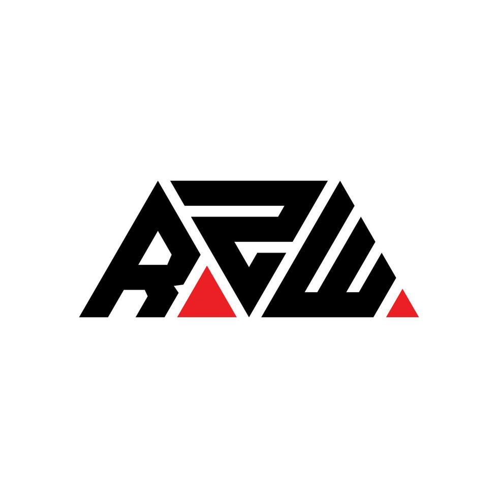 diseño de logotipo de letra triangular rzw con forma de triángulo. monograma de diseño del logotipo del triángulo rzw. plantilla de logotipo de vector de triángulo rzw con color rojo. logotipo triangular rzw logotipo simple, elegante y lujoso. rzw