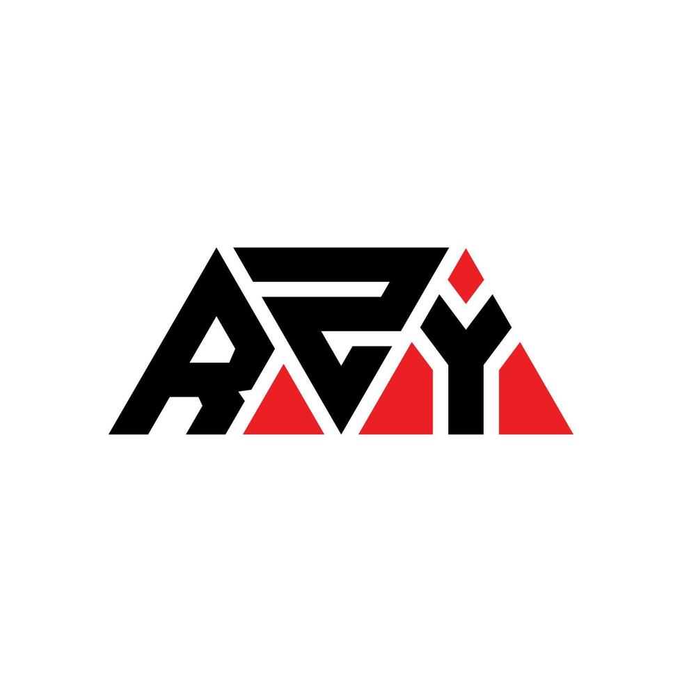 RZY triangle letter logo design with triangle shape. RZY triangle logo design monogram. RZY triangle vector logo template with red color. RZY triangular logo Simple, Elegant, and Luxurious Logo. RZY