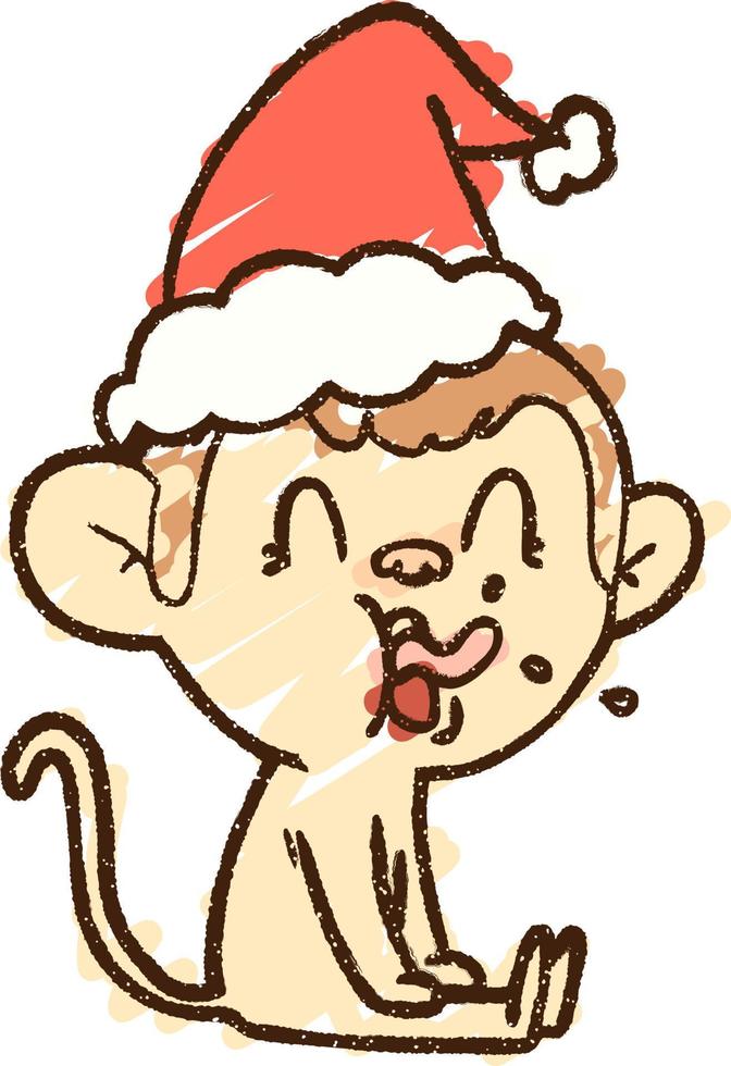 Christmas Monkey Chalk Drawing 9810056 Vector Art at Vecteezy