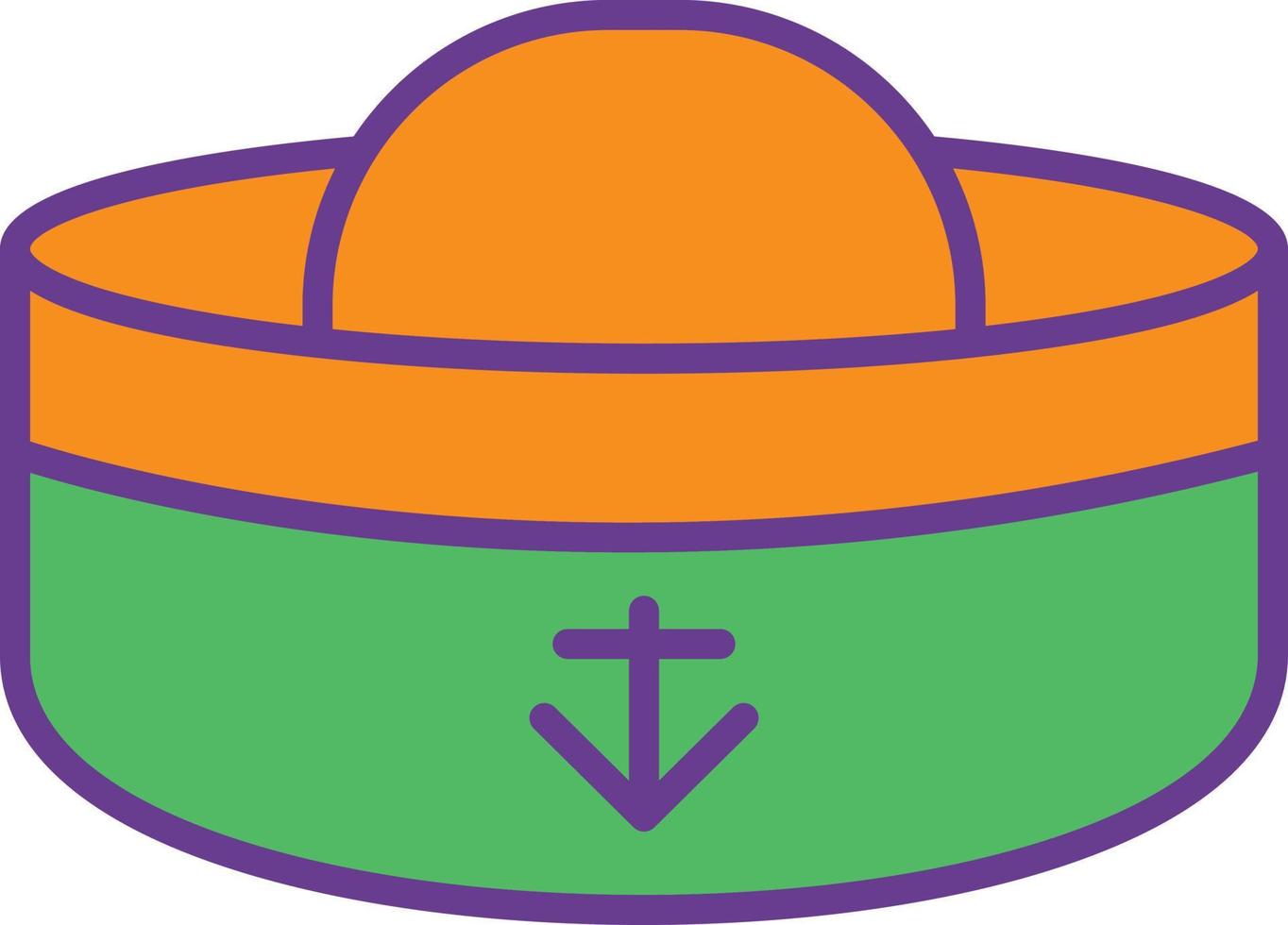 Sailor Hat Line Filled Two Color vector