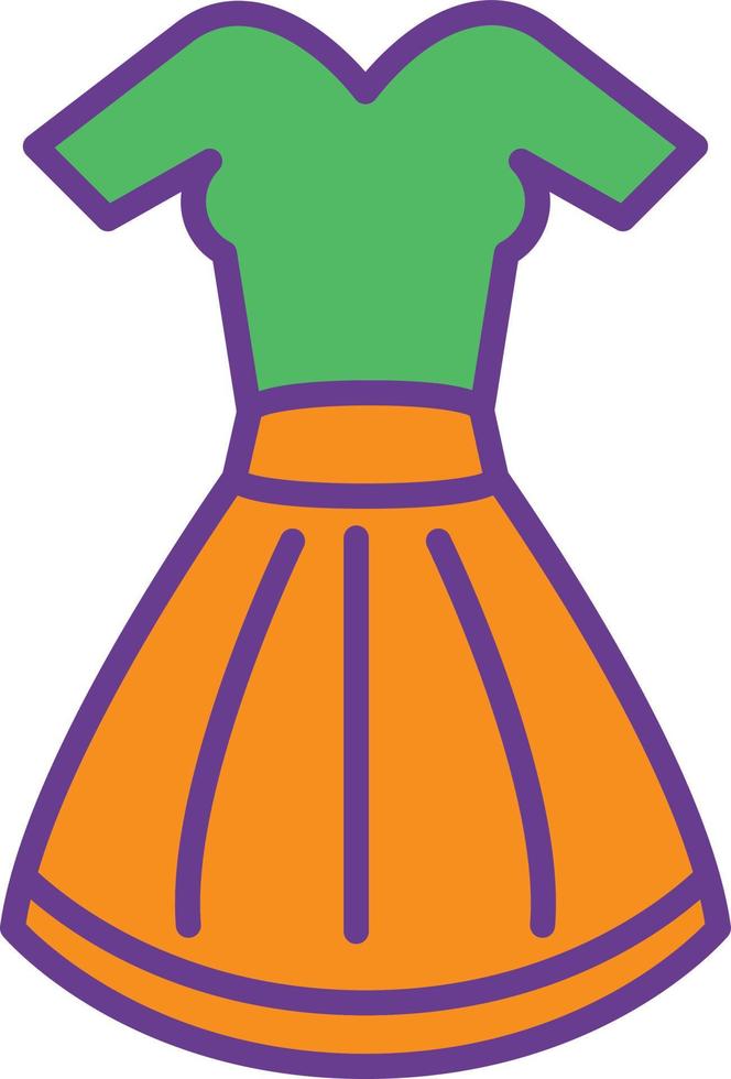 Dress Line Filled Two Color vector