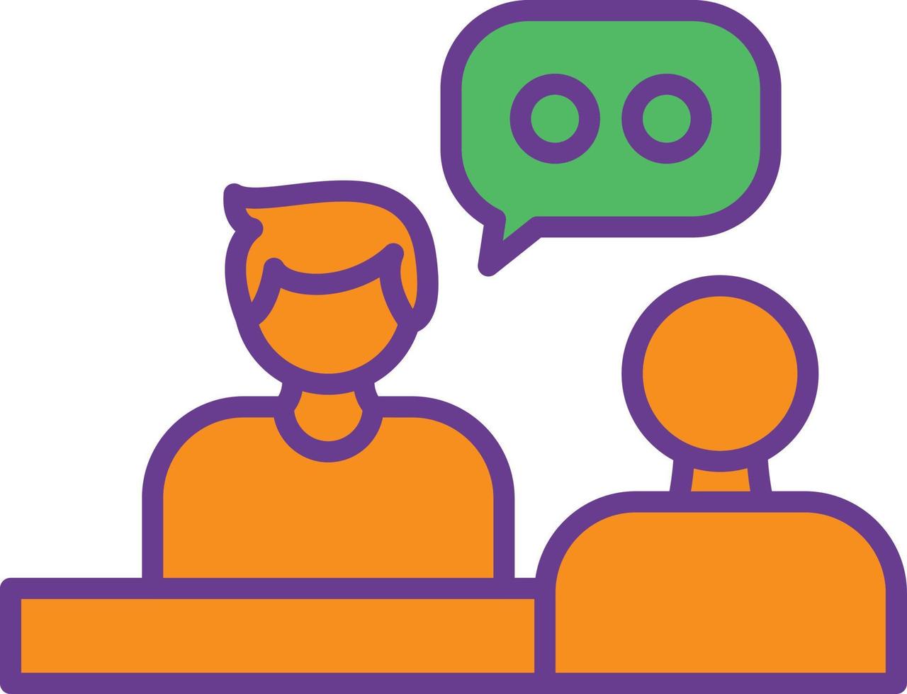 Interview Line Filled Two Color vector